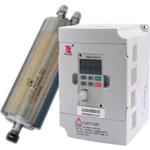 Water Cooled Spindle Motor 800W ER11 AC220V GDZ-15 & 1.5kw DZB280B001.5L2DK VFD inverter variable frequency driver