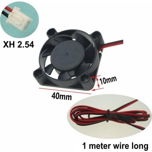 Gdstime 2 Pcs DC 12V 24V 40mm x 10mm 3D Printer Cooler 40x40x10mm Ball Bearing 100cm Cable Small Brushless Cooling Fan 4010 4cm