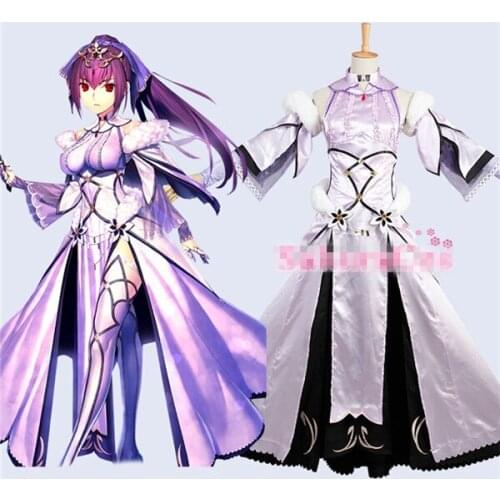 The Hot Game Fate/Grand Order FGO Cosplay Costume Scathach Dress with Sleeves Sexy Dress Full Sets Free Shipping A