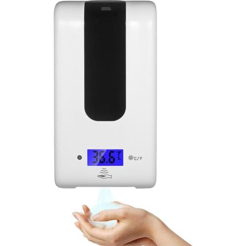 Automatic Alcohol Dispenser with Thermometer ℃/℉ Switchable Infrared Induction Non-Contact Sprayer 1200ML Alcohol Dispenser