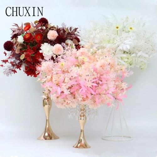 Artificial eucalyptian leaf Smog Branch flower ball Wedding arch flower row dining table decor Home hotel welcome road lead