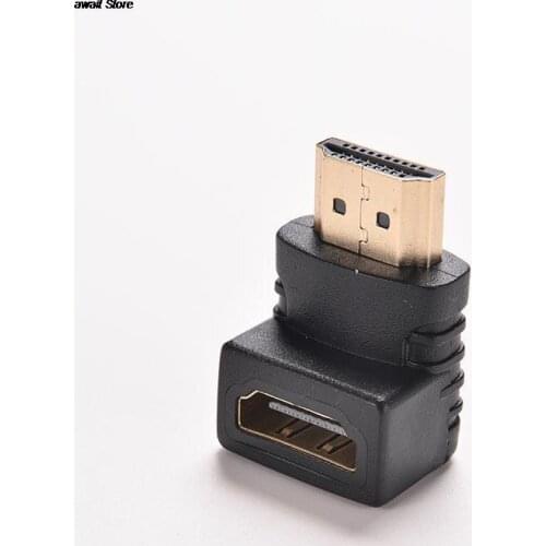 1PC 90 Degree HDTV 1080P HDMI Cable Connector HDMI V1.4 Right Angle A Male to HDMI V1.4 B Female Gold Plated Cable Adapter