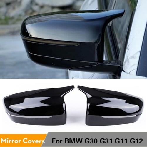 Rearview Mirror Covers Caps for BMW 5 Series G30 G38 7 Series G11 G12 Sedan 2017-2020 Side Mirror Covers LHD Carbon Fiber / ABS