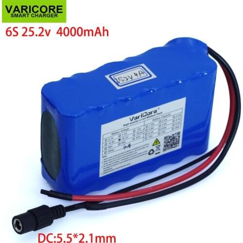 VariCore 24V 4Ah 6S2P 18650 Battery li-ion battery 25.2v 4000mah electric bicycle moped /electric/lithium ion battery pack