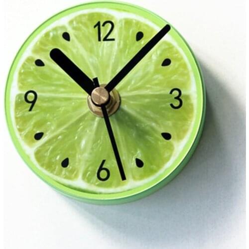 Fruit Fridge magnet Wall Clock Lime Modern Kitchen Clock Watch Home Decor Fridge Clock Fruit Wall Art Timepieces