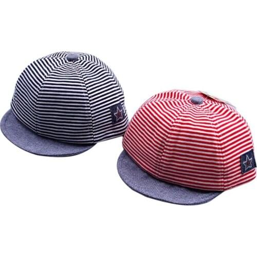 Stripe Cute Cap Star Embroidered Baseball Cap Summer Autumn High Quality Skin-friendly Hat Comfortable Simple Girl Boy Hats