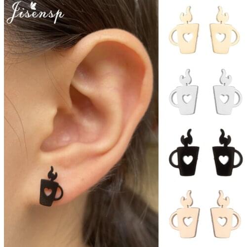 Minimalist Stainless Steel Stud Earrings for Women Female Fashion Lighter Candle Geometric Earings Girls Accessories pendientes