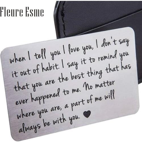 Fashion Wallet Insert Card for Men Husband From Wife Girlfriend Boyfriend Birthday Gifts for Groom Bride Him