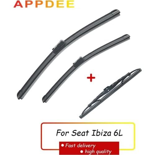 APPDEE Wiper Front Rear Wiper Blades Set For Seat Ibiza 6L 2006 2007 2008 Windshield Windscreen 21"+19"+14"