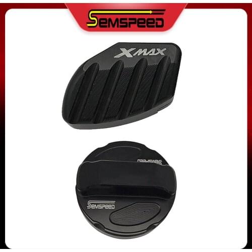 Latest For Yamaha XMAX 300 250 125 2020 SEMSPEED CNC Motorcycle Side Stands Pad Support Plates Gasoline Oil Filler Tank Cap Kits