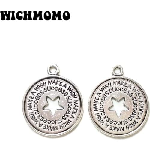 2019 New 22mm 10pieces/bag Zinc Alloy Coin Stars Charms Pendant for Necklace Bracelet Jewelry Accessories