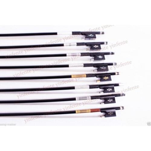 New one Violin Bow Plaid Carbon Fiber Round Stick Ebony Flower inlaid 4/4 #7-15 you can choose any one