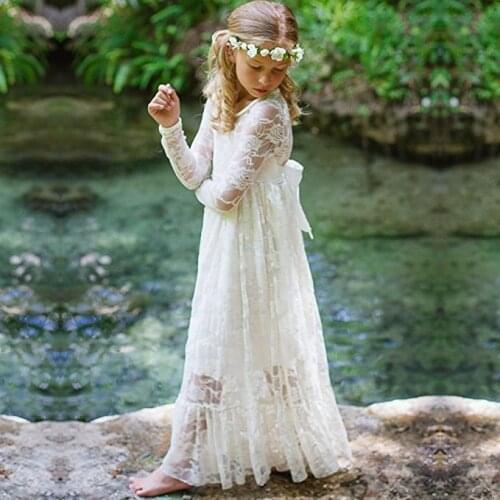 Girls Dress Bridesmaid Dress Long Elegant Birthday Party ChildrenS Party Wedding Dress ChildrenS Clothing 2-14T