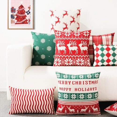 Christmas Cushion Cover 45*45 Pillowcase Letter Tree printed Sofa Cushions Polyester Decorative Pillow Covers Home Decor