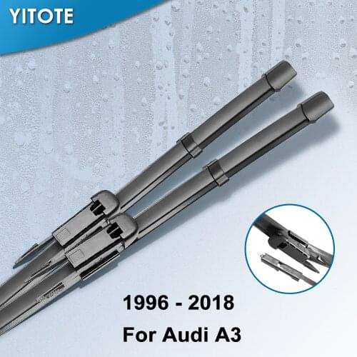YITOTE Wiper Blades for Audi A3 8L / 8P / 8V Fit Hook / Side Pin / Pinch Tab /Push Button Arms Model Year from 1996 to 2018