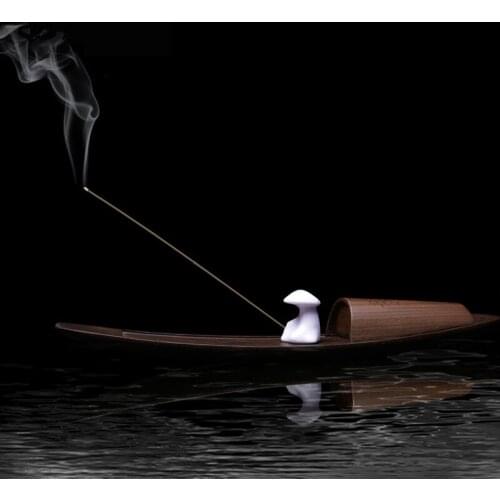 Solo Boat Pan Tone Teahouse Classical Music Machine Music Incense Burner and Joss Stick Fisherman Boat Bluetooth Audio