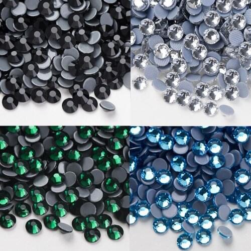 Rhinestones Flatback/SS4-SS40 Glass Rhinestones Hotfix Flatback Bulk DIY Crystal Stone for Evening Dress Decorations Rhinestones