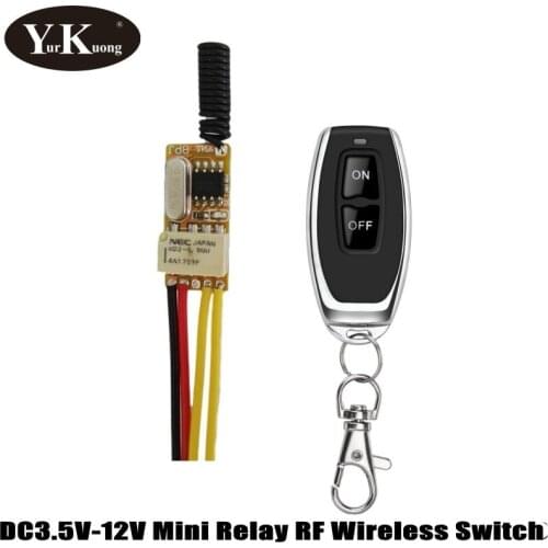 YurKuong Push Button Remote Control Switch Trigger Button Mini motor LED circuit contact RF Wireless Switch 315433 Smart home RX