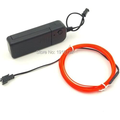 1.3mm 3Meters Electroluminescent EL Wire Neon glowing light cold light With DC-3V Flashing Driver For Wedding Party Decoration