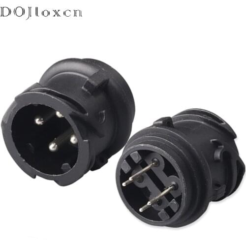 1/5/10/20/50 Sets Kit TE Tyco 4 Pin Sheath Male Straight Needle Base Round Circular Sensor Auto Waterproof Black Connector
