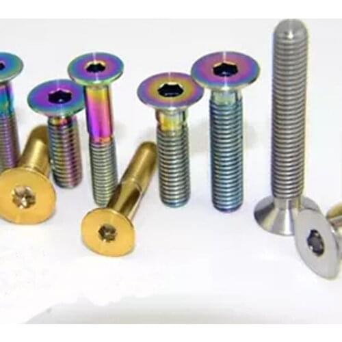 1pcs M8 Hex socket screws Countersunk flat bolt Ultralight Corrosion resistant Super strength Mechanical screw Titanium alloy