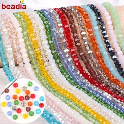 100pcs 4mm Czech Facet Round Glass Beads For Jewelry Making DIY Crystal Spacer Beads For Bracelets Findings Loose Bead Wholesale