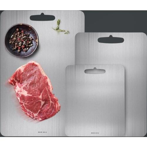 304 Stainless Steel Chopping Block Easy Clean Cutting Board Fruit Vegetable Meat Chopping Board Practical Kitchen Tool