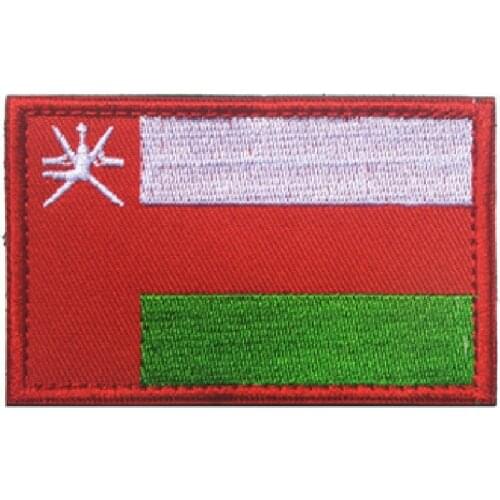 3D Embroidery Patches Magic Stickers Loops And Hook Oman Flag Patches Armband Badges Cloth Badges