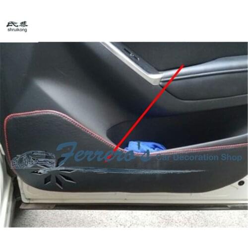 Free shipping 4pcs/lot for 2013-2016 MAZDA CX-5 CX 5 CX5 PU leather car stickers car accessories door protection kick cover