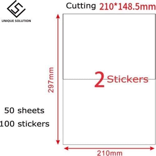 50 Sheets 100 Pcs Half A4 Size Labels Laser/Inkjet UPS Fedex Shipping Labels A5 Address Stickers