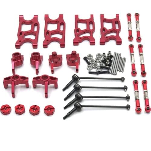 9PCS for LC Racing 1/14 WLtoys 144001 1/12 124016-17-18-19 RC Car Upgrade Parts Tie Rod, Steering Cup, Swing Arm