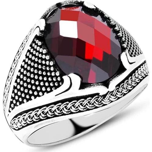 925 sterling Silver Zircon Cubic Zirconia Men Ring Model-8
