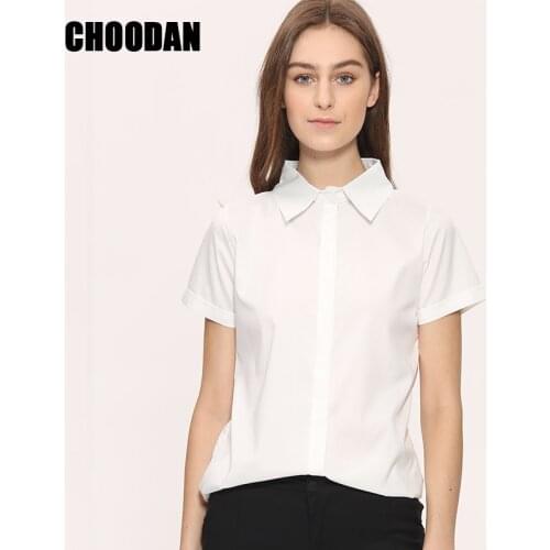 Women Blouse Shirt Short Sleeve Summer 2018 New Fashion Korean Style Preppy White Women Tops Ladies Office Clothing Femme XXXL