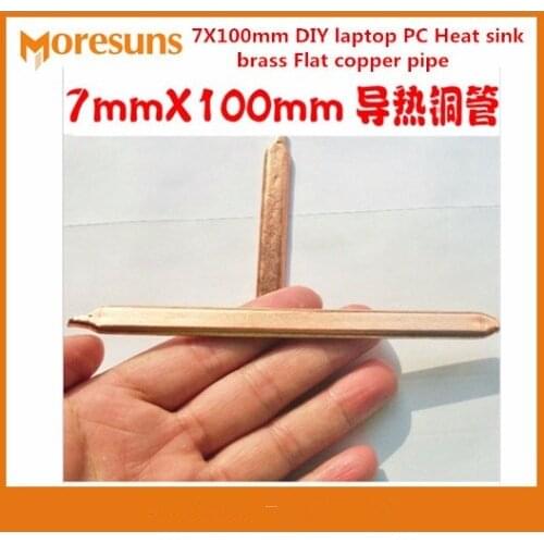 Fast Free Ship 1PCS 7X100mm DIY laptop PC Heat sink Radiator Cooling Cooler Copper Tube Notebook Brass Flat Copper Pipe Brass