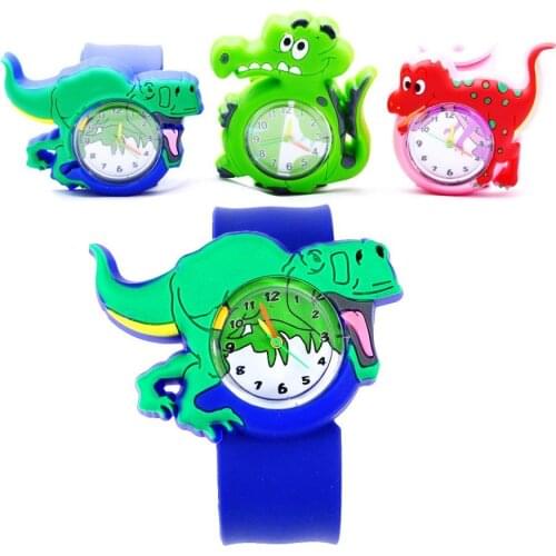 Cute Dinosaur Watches for Boys Kids' Animal Clock Cartoon Toys Slap Belt Watch Children Quartz Wristwatches