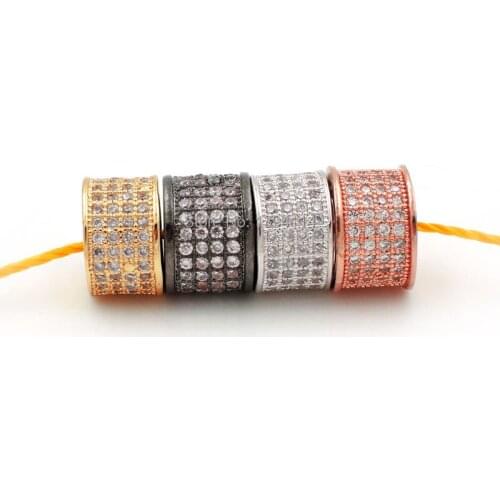 6*10*10mm Micro Pave Clear CZ Cylinder Flat Beads Fit For Making DIY Bracelets Or Necklaces Jewelry