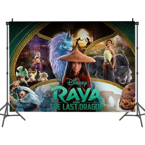 Raya The Last Dragon Birthday Decorative Cartoon Disney Anime Kids Birthday Party Supplies Balloon Backdrop Party Set Decor