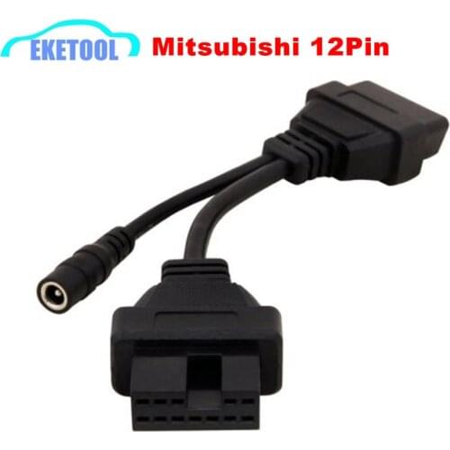For Mitsubishi 12Pin Male to OBD 16Pin Female OBD Extension Diagnostic Connector Transfer OBD II 16Pin For Mitsubishi 12 Pin