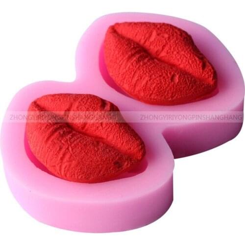 Lips Shape Embossed Liquid Silicone Cake Mold Biscuits Chocolate Baking Tool Fondant Decorating Tools DIY Kitchen Cookware D117