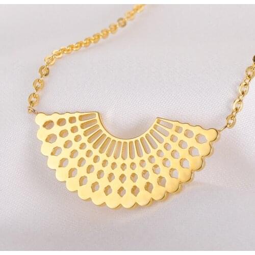 NianDi Punk Geometric Necklace Curve Pendant Necklace Fashion Gold Color Mujer Chain Necklace & Pendants Party Accessories