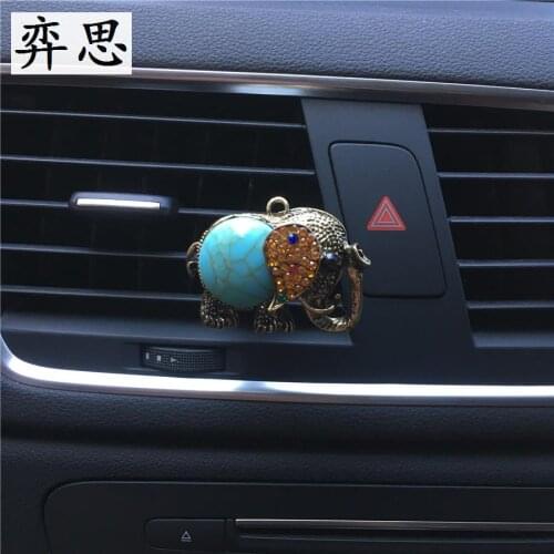 Exquisite lady car air freshener Perfume clip Lovely metal elephant Car perfume Decoration Car styling ornament Perfume