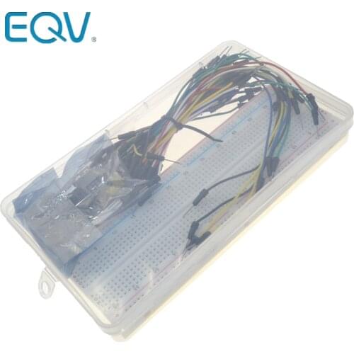 3.3V/5V MB102 Breadboard power module+MB-102 830 points Solderless Prototype Bread board kit +65 Flexible jumper wires