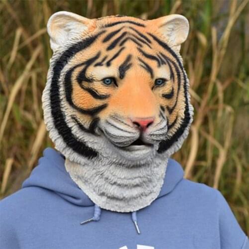 Halloween Christmas Tiger Mask Animal Hood Tiger Hood Lion Head Mask Cos Northeast Tiger Funny Funny Mask