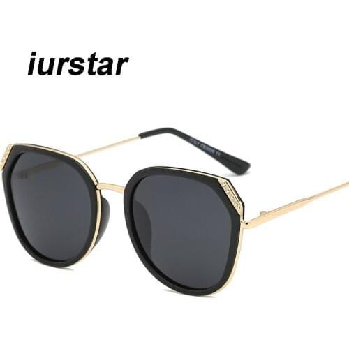 Fashionable and luxurious sunglass large frame type polarizing glasses women driving sunscreen sunshade mirror round face show