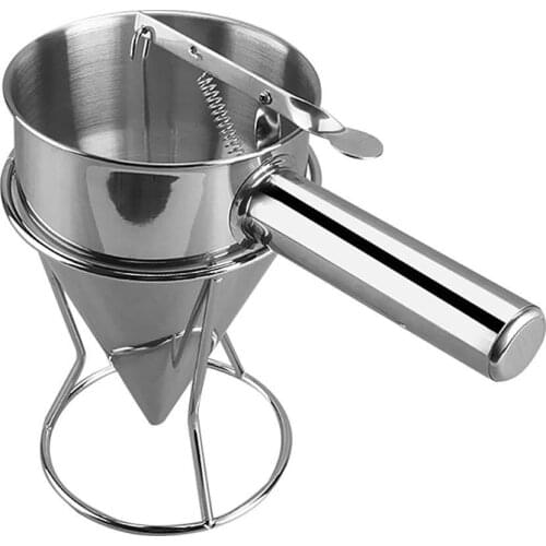 New-Stainless Steel Piston Funnel with Support for Sauce Cream Dosing Funnel for Sauce