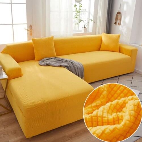 Plain Corner Sofa Covers for Living Room Elastic Spandex Couch Cover Stretch Slipcovers L Shape Sofa Need Buy 2pcs