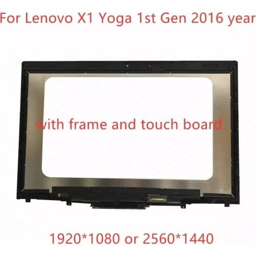 Original 14" 20FQ WQHD LCD LED Display Touch Screen Digitizer Assembly For Lenovo X1 Yoga 1st Gen 2560*1440 2016 year