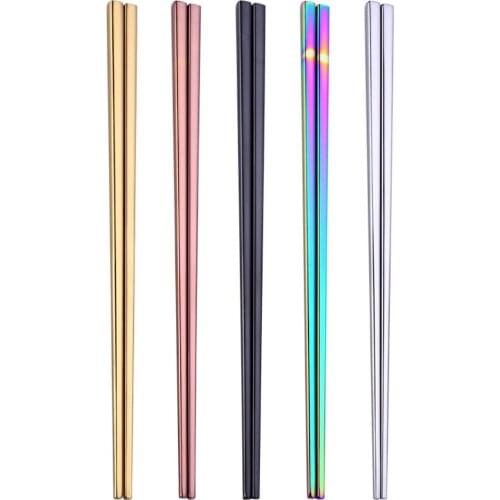 23cm Japanese Chinese Metal Stainless Steel Chopstick Tableware Colorful Length Chopsticks Portable Reusable Travel Chop Stick