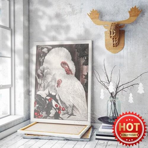 Bird Turkey Prints Poster, Animal Turkey Wall Art, Retro Wild Animal Print Art, Vintage Art Wall Decor, Mural Home Room Decor