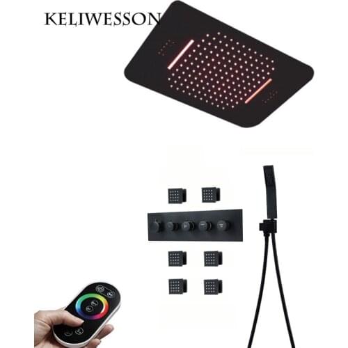 Thermostatic Shower Faucets Music Showerheads Rainfall LED Shower Ceiling Shower Brass Mixer Valve Shower Sets